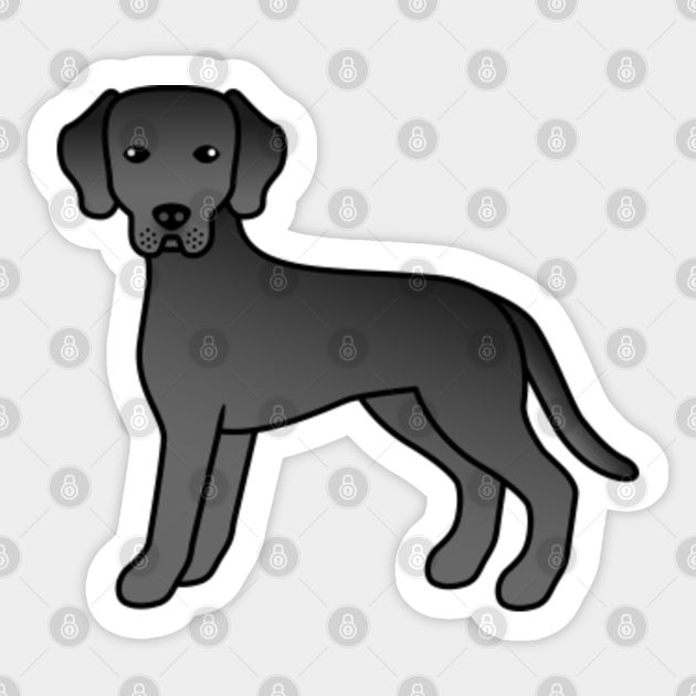 Black Labrador Retriever Dog Cute Cartoon Illustration - Labrador